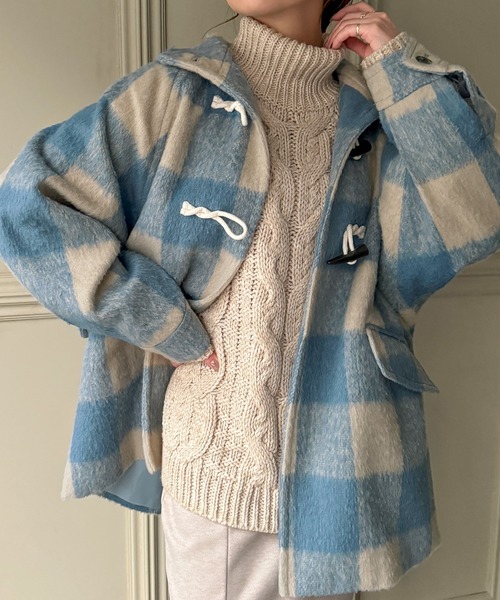 「JUNOAH」 ダッフルコート MEDIUM ブラック レディース_画像5