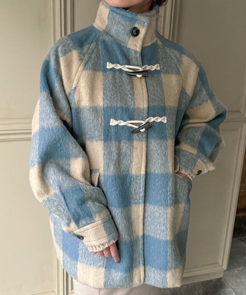 「JUNOAH」 ダッフルコート MEDIUM ブラック レディース_画像6