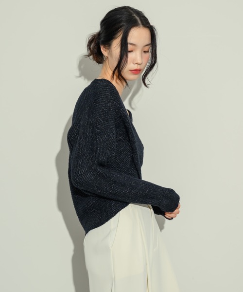 NEUNA（ヌナ） ニット セーター クロスデザインオフショルトップス
