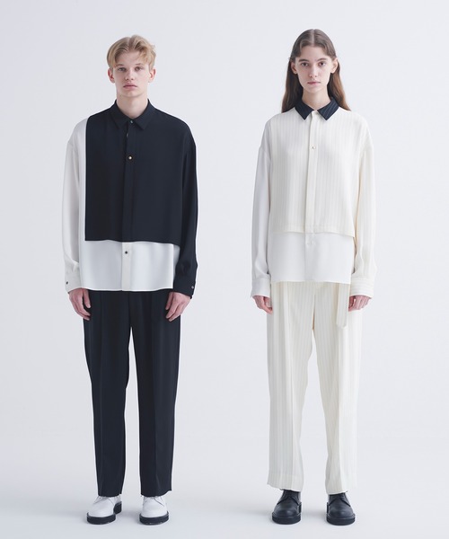 CULLNI 長袖シャツ ホワイト/ネイビー CULLNI 「CULLNI」 長袖シャツ 2 ネイビー メンズ : ZOZOTOWN Yahoo!店