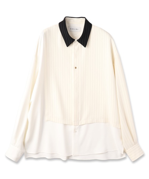 CULLNI 長袖シャツ ホワイト/ネイビー CULLNI（クルニ） 長袖シャツ 0 ネイビー メンズ : ZOZOTOWN Yahoo!店