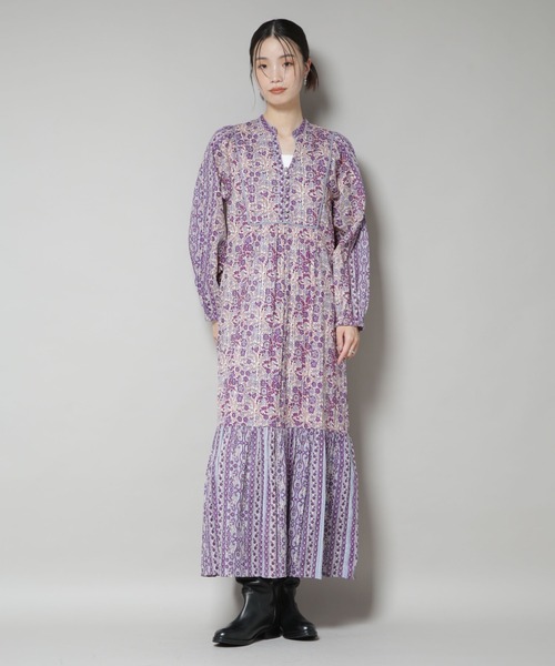 新品未使用 sara mallika サラマリカ ティアードワンピース パープル SARA MALLIKA サラマリカ ワンピース purple パープル - メルカリ