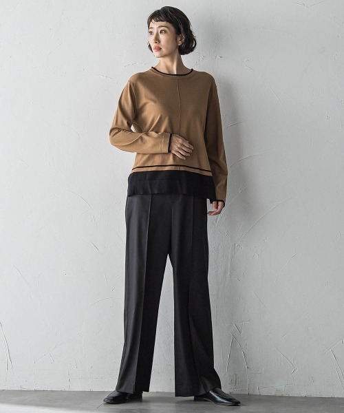 la.f（ラ・エフ） パンツ 「WEB限定」デニム見えシャンブレーワイド