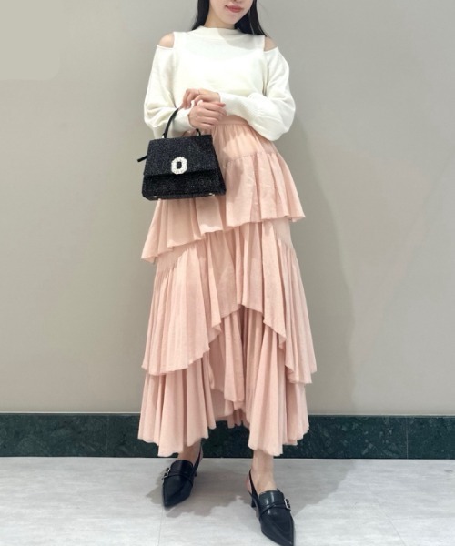 SNIDEL（スナイデル） フリルスカート 0 ピンク レディース : ZOZOTOWN