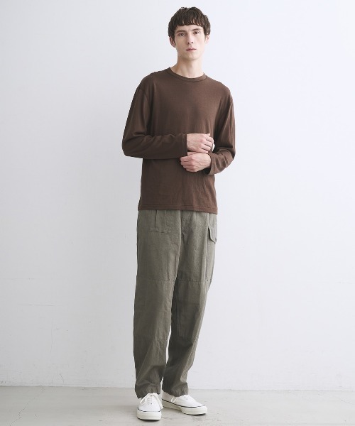 three dots（スリー ドッツ） tシャツ コットンウール 長袖Tシャツ 