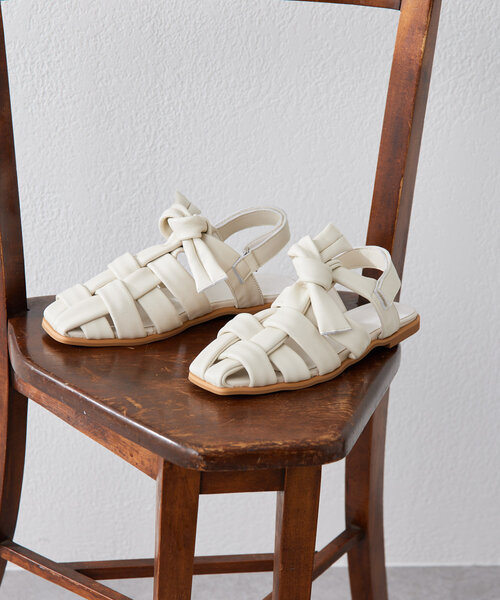 「ear PAPILLONNER」 「Sumi style」フラットサンダル MEDIUM アイボリー レディースの画像