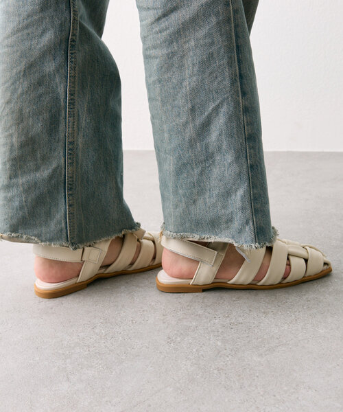「ear PAPILLONNER」 「Sumi style」フラットサンダル MEDIUM アイボリー レディースの画像