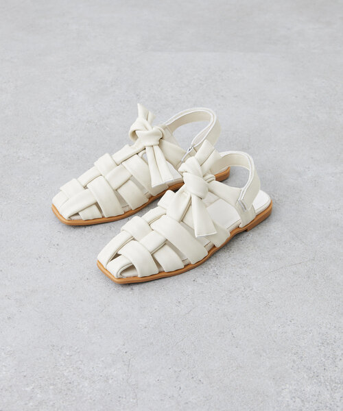 「ear PAPILLONNER」 「Sumi style」フラットサンダル MEDIUM アイボリー レディースの画像