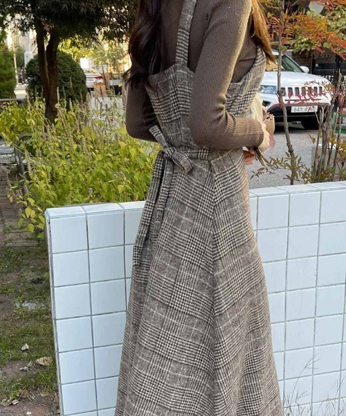 ワンピース 旬なチェック柄ロングワンピース : ZOZOTOWN Yahoo!店