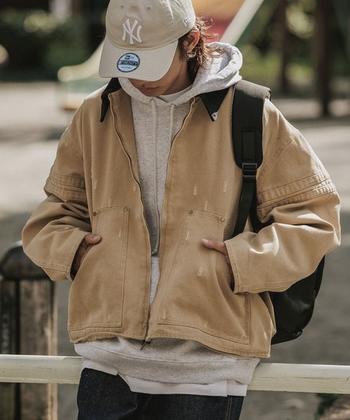 ALL RUNS ブルゾン アウター ヴィンテージライク ダック生地 ワーク