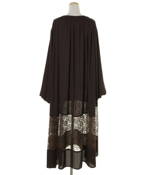 「ELIN」 長袖ワンピース 36 ブラウン レディース_画像2