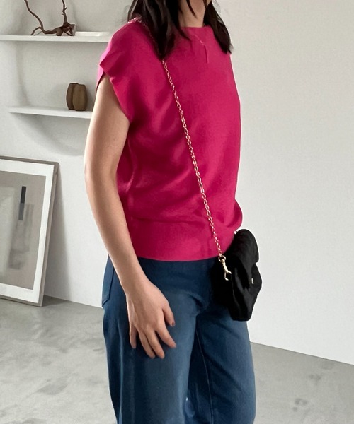 「un dix cors」 ノースリーブニット FREE ピンク系その他 レディース_画像4