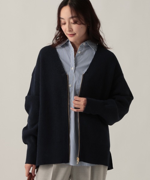 Elura（エルーラ） カーディガン Vネックミドルゲージカーディガン