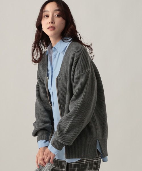 Elura（エルーラ） カーディガン Vネックミドルゲージカーディガン