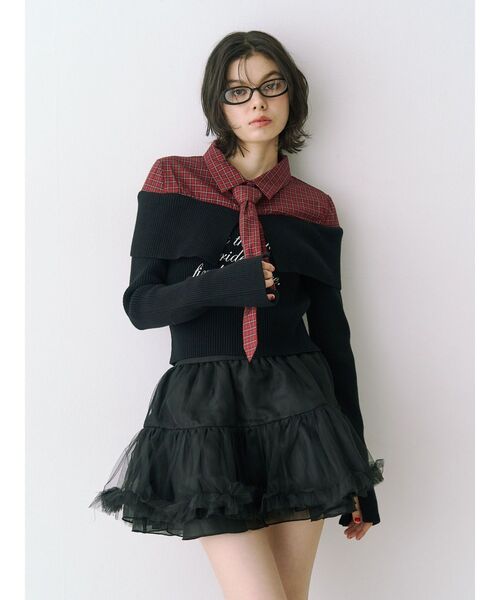 jouetie（ジュエティ） ニット セーター シャツレイヤードオフショル