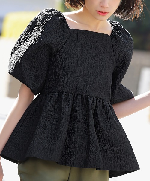 「ELFRANK」 半袖ブラウス FREE オフホワイト レディース_画像7