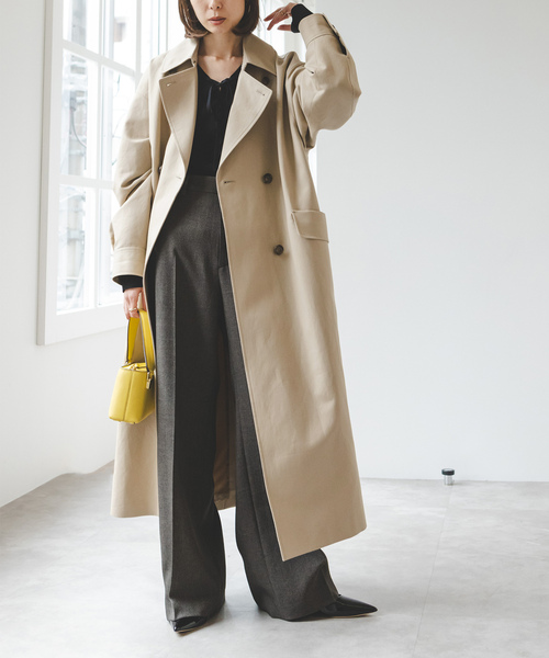 【未使用】NOBLE リバービーバーステンカラーコート 36 ベージュ NOBLE（ノーブル） ステンカラーコート 36 ベージュ レディース