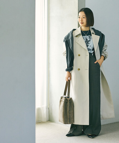 NOBLE（ノーブル） ステンカラーコート 36 ベージュ レディース