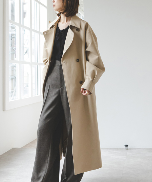 【未使用】NOBLE リバービーバーステンカラーコート 36 ベージュ NOBLE（ノーブル） ステンカラーコート 36 ベージュ レディース
