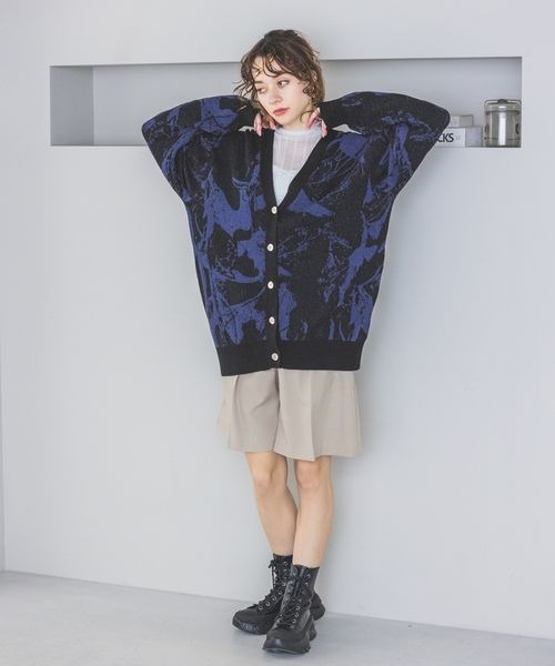 「JEANASIS」 ニットカーディガン FREE ベージュ レディース_画像6
