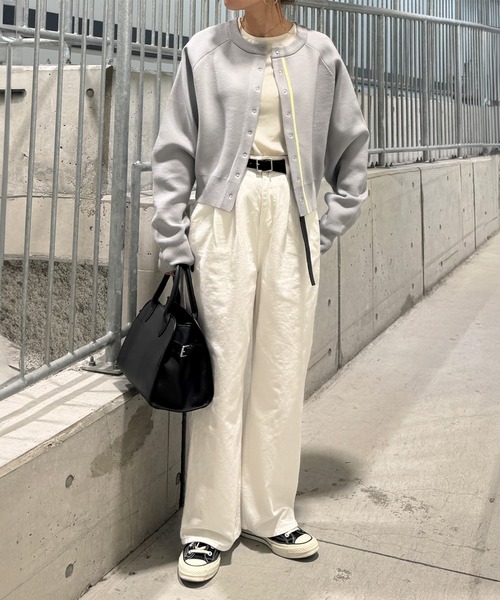 I-SOOK（アイスー） カーディガン バイカラーダンボールニット