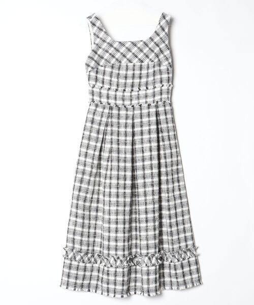 Her lip to チェック柄ノースリーブワンピース M ブラック レディース