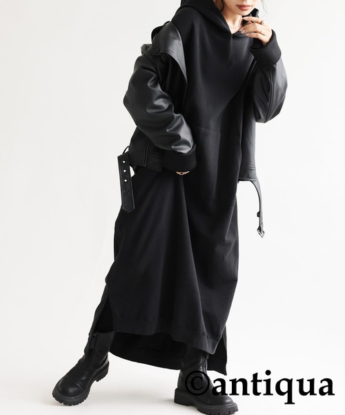 antiqua（アンティカ） 長袖ワンピース FREE ブラック レディース