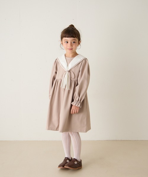 【riziere】2点セット セレモニーワンピース 90 ネイビー　靴　14cm riziere（リジェール） ワンピース 入学式 卒園式 「新色追加」配色