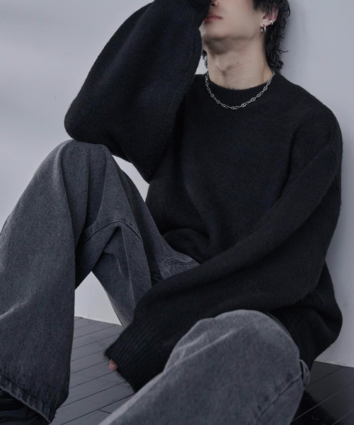 「ADAMASTE」 長袖ニット SMALL パープル メンズ_画像2