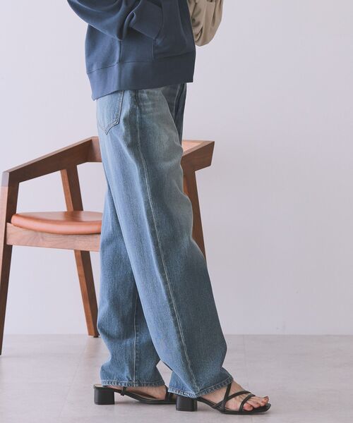 「AMERICAN HOLIC」 デニムパンツ L ライトインディゴブルー レディース_画像3