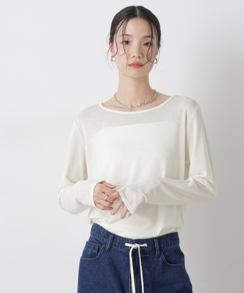 【新品未使用】シアーロングスリーブT シャツ NANO universe（ナノ・ユニバース） tシャツ スラブシアーロング