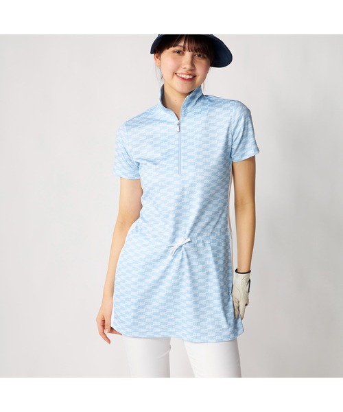 チュニック marie claire GOLF/マリクレール ゴルフ ゴルフウェア 吸汗速乾 UVカット接触冷感 ハーフジップ チュニックワンピース_2