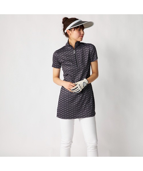 チュニック marie claire GOLF/マリクレール ゴルフ ゴルフウェア 吸汗速乾 UVカット接触冷感 ハーフジップ チュニックワンピース_5