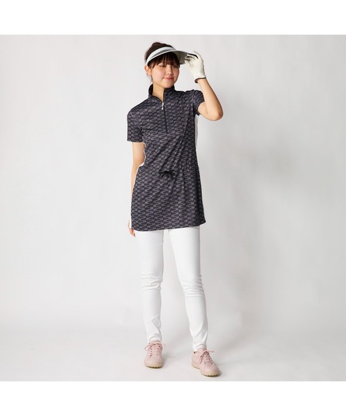チュニック marie claire GOLF/マリクレール ゴルフ ゴルフウェア 吸汗速乾 UVカット接触冷感 ハーフジップ チュニックワンピース_7
