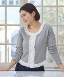 tシャツ 「リンク」レースフリルテレコ長袖Tシ...の詳細画像4