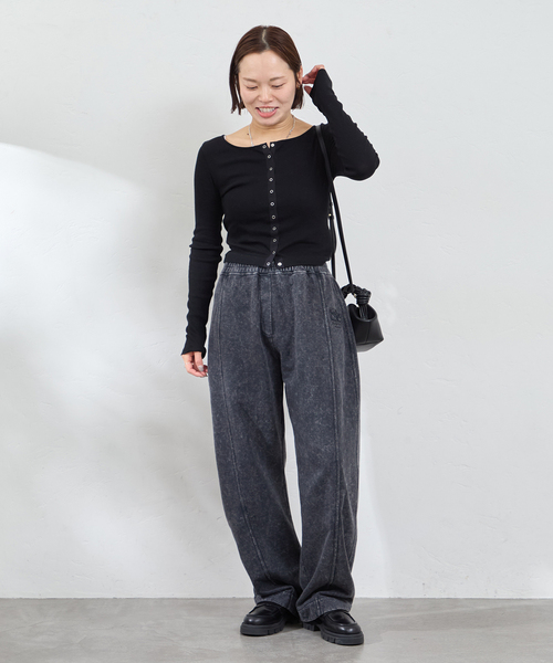 GANNI ブラック ワイドパンツ プリーツ入り GANNI（ガニー） スウェットパンツ ジャージ Isoli Sweatpants