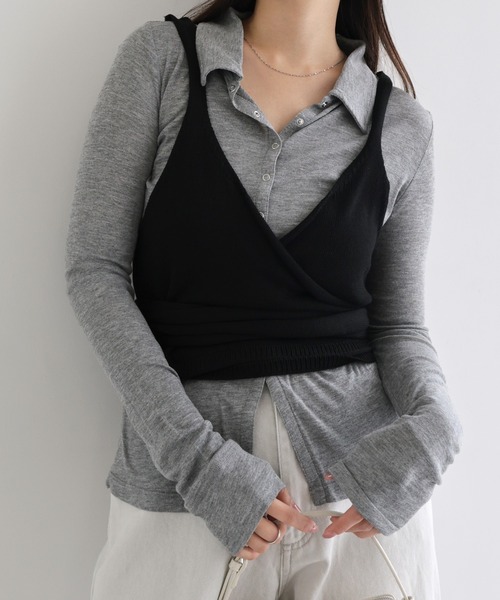 Freesia キャミソール カシュクールニットビスチェ : ZOZOTOWN Yahoo