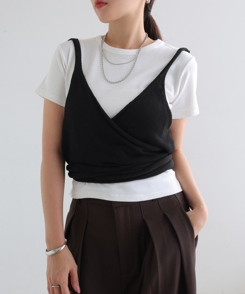 Freesia キャミソール カシュクールニットビスチェ : ZOZOTOWN Yahoo