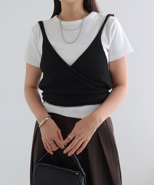 Freesia キャミソール カシュクールニットビスチェ : ZOZOTOWN Yahoo