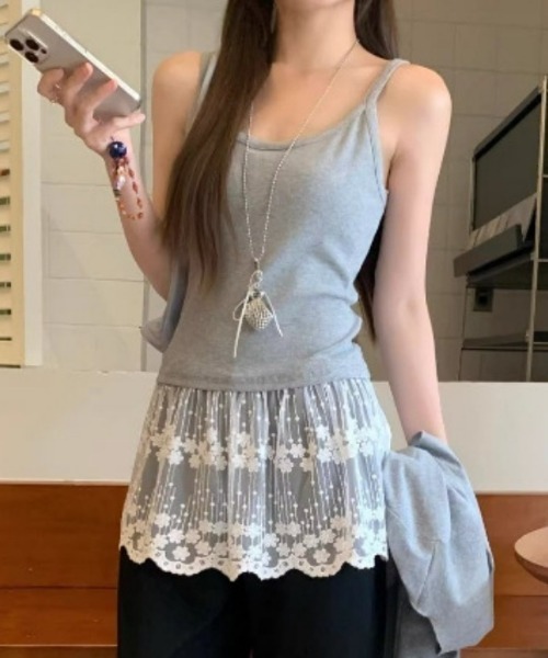 キャミソール レース付・レイヤードキャミワンピ : ZOZOTOWN Yahoo!店