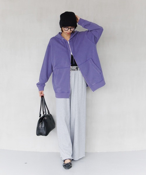 「PAGEBOY」 ジップアップパーカー LARGE 杢グレー レディース_画像3