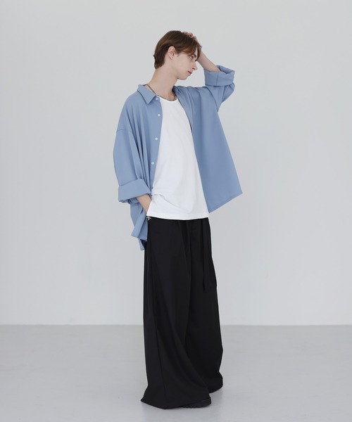SOCCE ワイドパンツ スラックス ベルテッドTRワイドスラックス メンズ