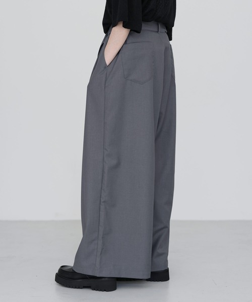 SOCCE ワイドパンツ スラックス ベルテッドTRワイドスラックス メンズ