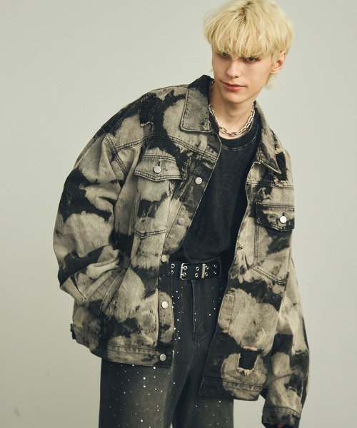 「Shoowtime」 デニムジャケット MEDIUM グレー メンズ_画像2