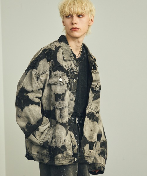 「Shoowtime」 デニムジャケット MEDIUM グレー メンズ_画像6