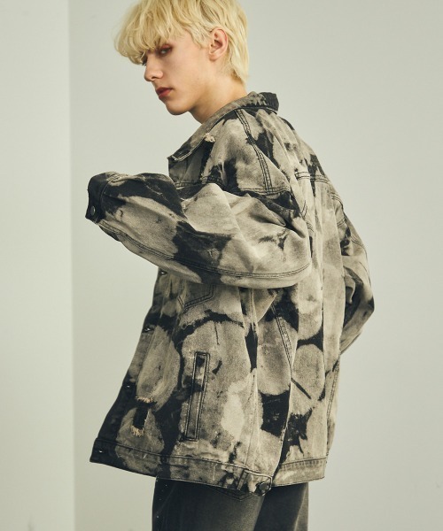 「Shoowtime」 デニムジャケット MEDIUM グレー メンズ_画像7
