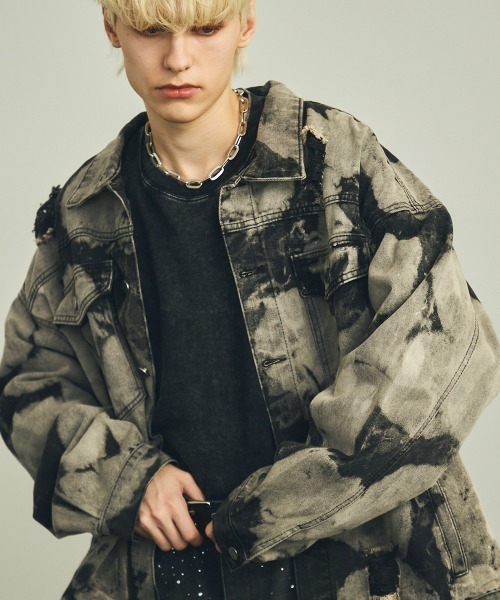「Shoowtime」 デニムジャケット MEDIUM グレー メンズ_画像9
