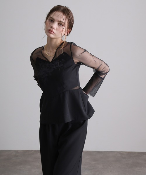 atlo（アトロ） パンツドレス レースパネルアクセントセットアップ