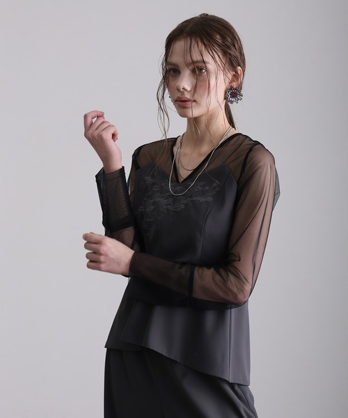atlo（アトロ） パンツドレス レースパネルアクセントセットアップ
