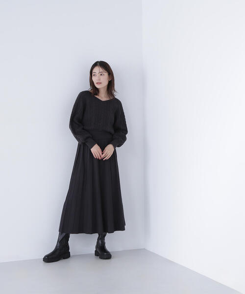「NATURAL BEAUTY BASIC」 セットアップ P/S チャコールグレー レディースの画像